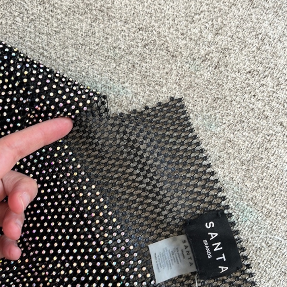 Santas brands Feathers Mini Dress in Sheer Mesh Sz M/L - Picture 15 of 15